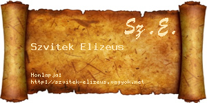 Szvitek Elizeus névjegykártya
